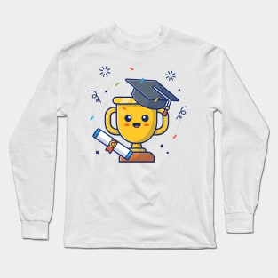 Cute graduation trophy cartoon Long Sleeve T-Shirt